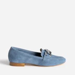 Mocassin cuir velours maxi chaîne argentée^Eram Discount