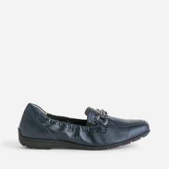 Mocassin bleu cuir nacré^Caprice Clearance