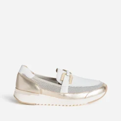 Mocassin conft dé et blanc cuir^Caprice Online