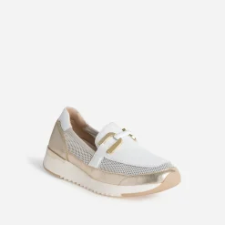 Mocassin conft dé et blanc cuir^Caprice Online