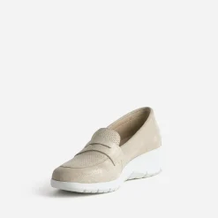 Mocassin doré cuir velours^FRANCE ARNO New