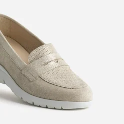 Mocassin doré cuir velours^FRANCE ARNO New
