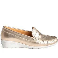 Mocassin doré en cuir^FRANCE ARNO Outlet