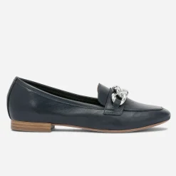 Mocassin cuir maxi chaîne argentée^Eram Hot