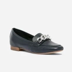 Mocassin cuir maxi chaîne argentée^Eram Hot