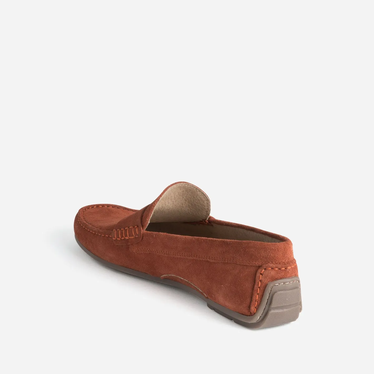 Mocassin orangé éco-conçu en cuir velours^Eram New