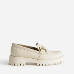 Mocassin beige en cuir à semelle crantée^Texto Hot