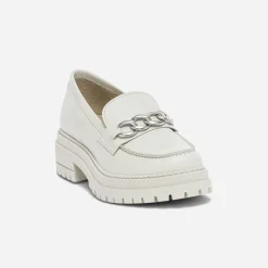 Mocassin écru en cuir à semelle épaisse^Texto Discount