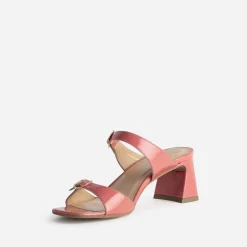 Mule à talon cuir verni double bride^Eram