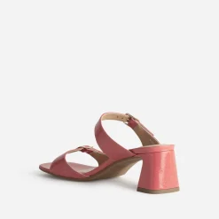 Mule à talon cuir verni double bride^Eram