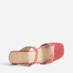 Mule à talon cuir verni double bride^Eram