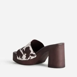 Mule à talon motif vache^Texto Best