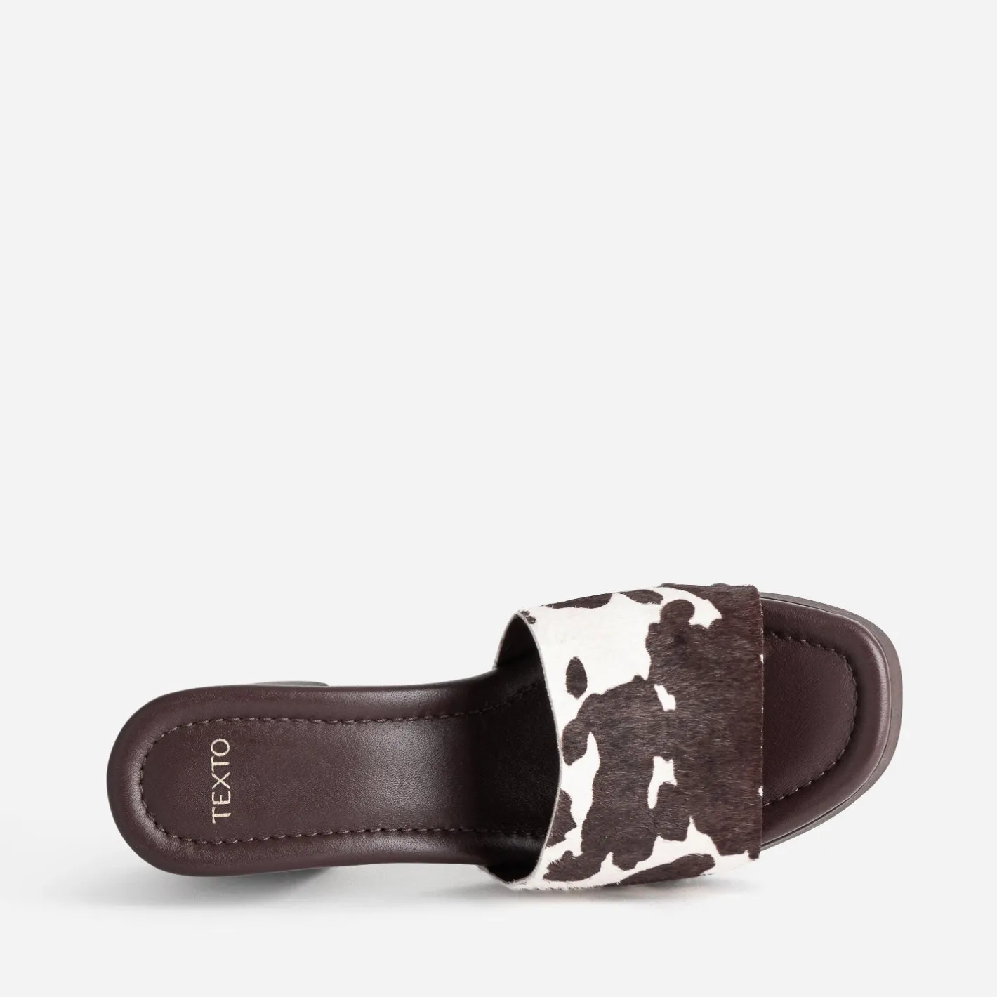 Mule à talon motif vache^Texto Best