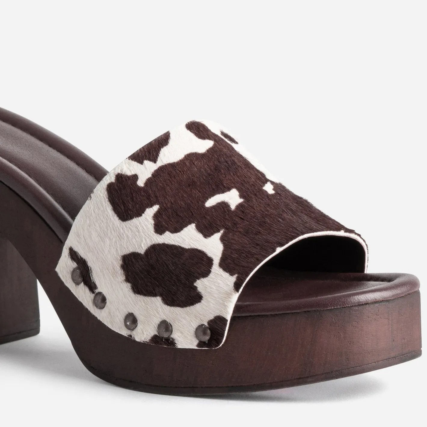 Mule à talon motif vache^Texto Best