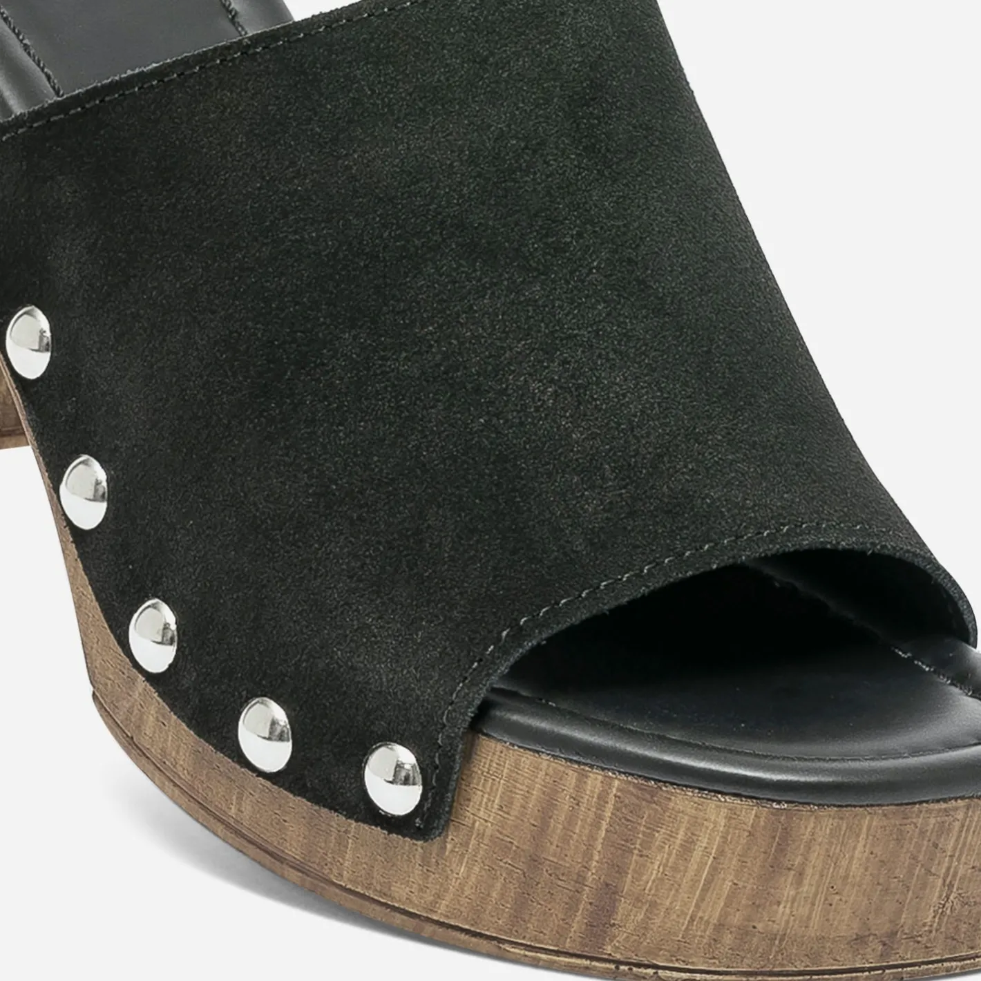 Mule à talon e en cuir velours^Texto New
