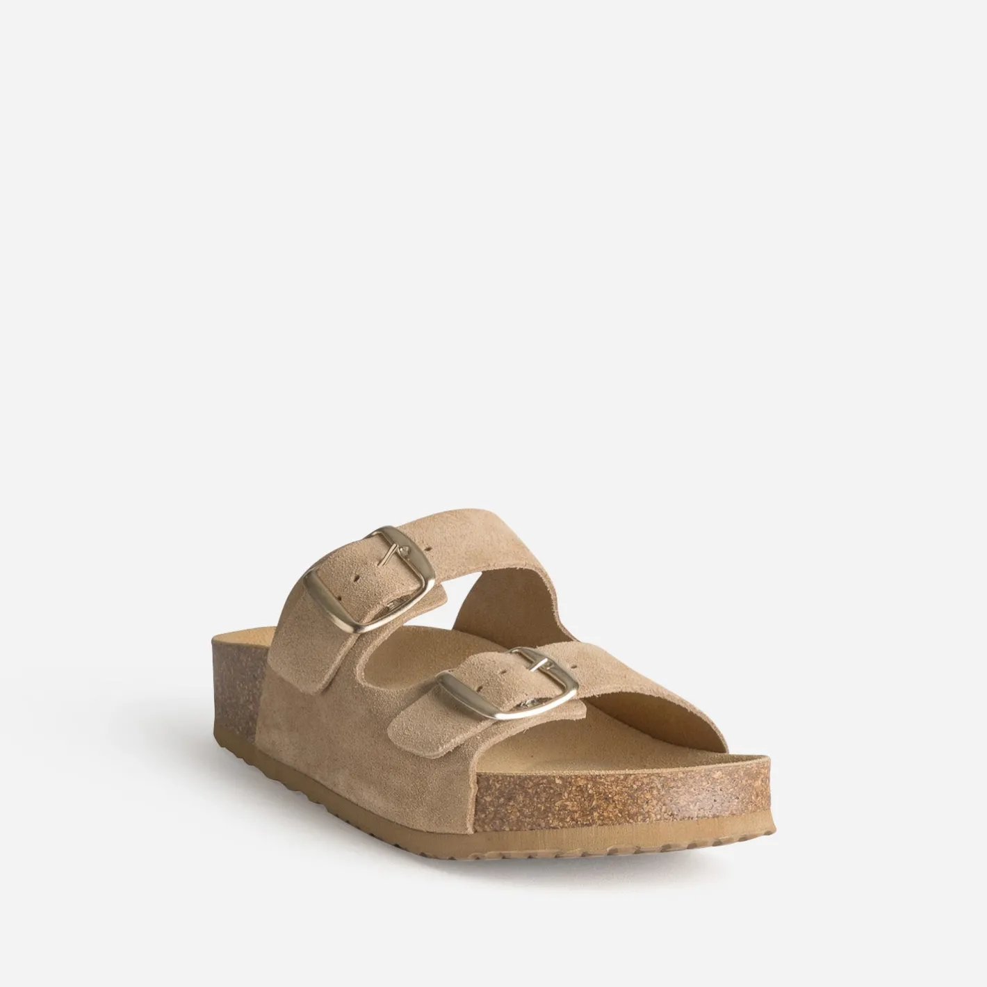 Mule anatomique cuir velours à plateforme^Eram