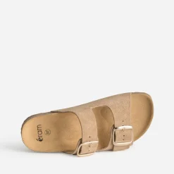 Mule anatomique cuir velours à plateforme^Eram
