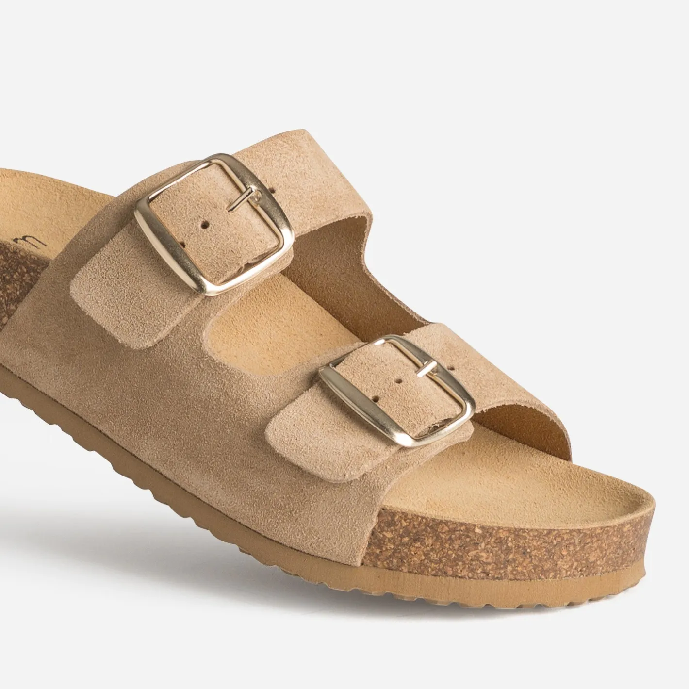 Mule anatomique cuir velours à plateforme^Eram
