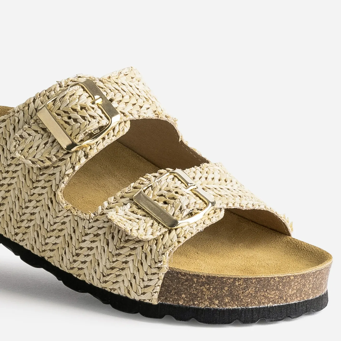Mule anatomique effet raphia plateforme^Eram Outlet