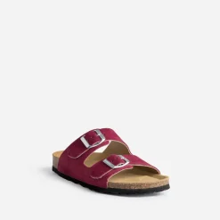 Mule anatomique prune en cuir velours^Eram Sale