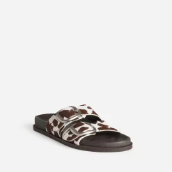 Mule anatomique cuir motif vache^Texto