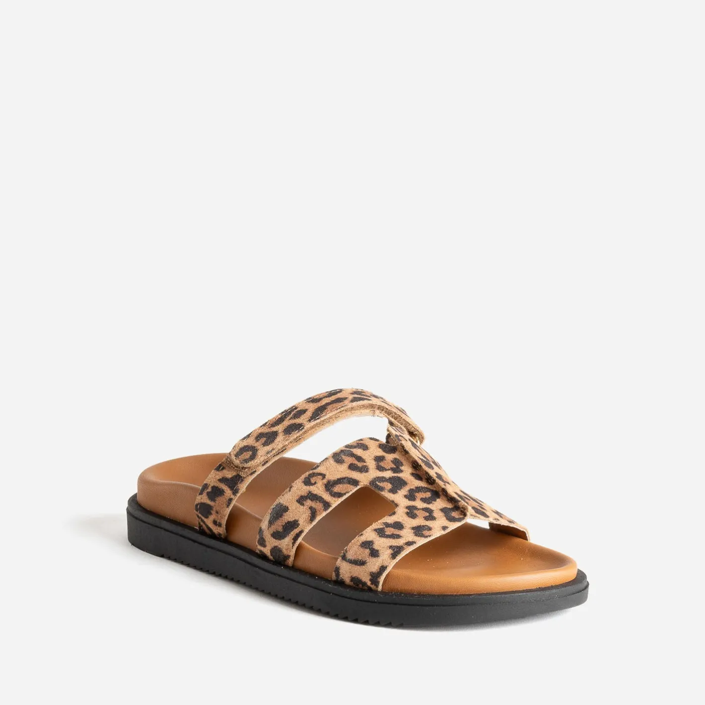 Mule beige cuir à motif léopard^Texto Clearance