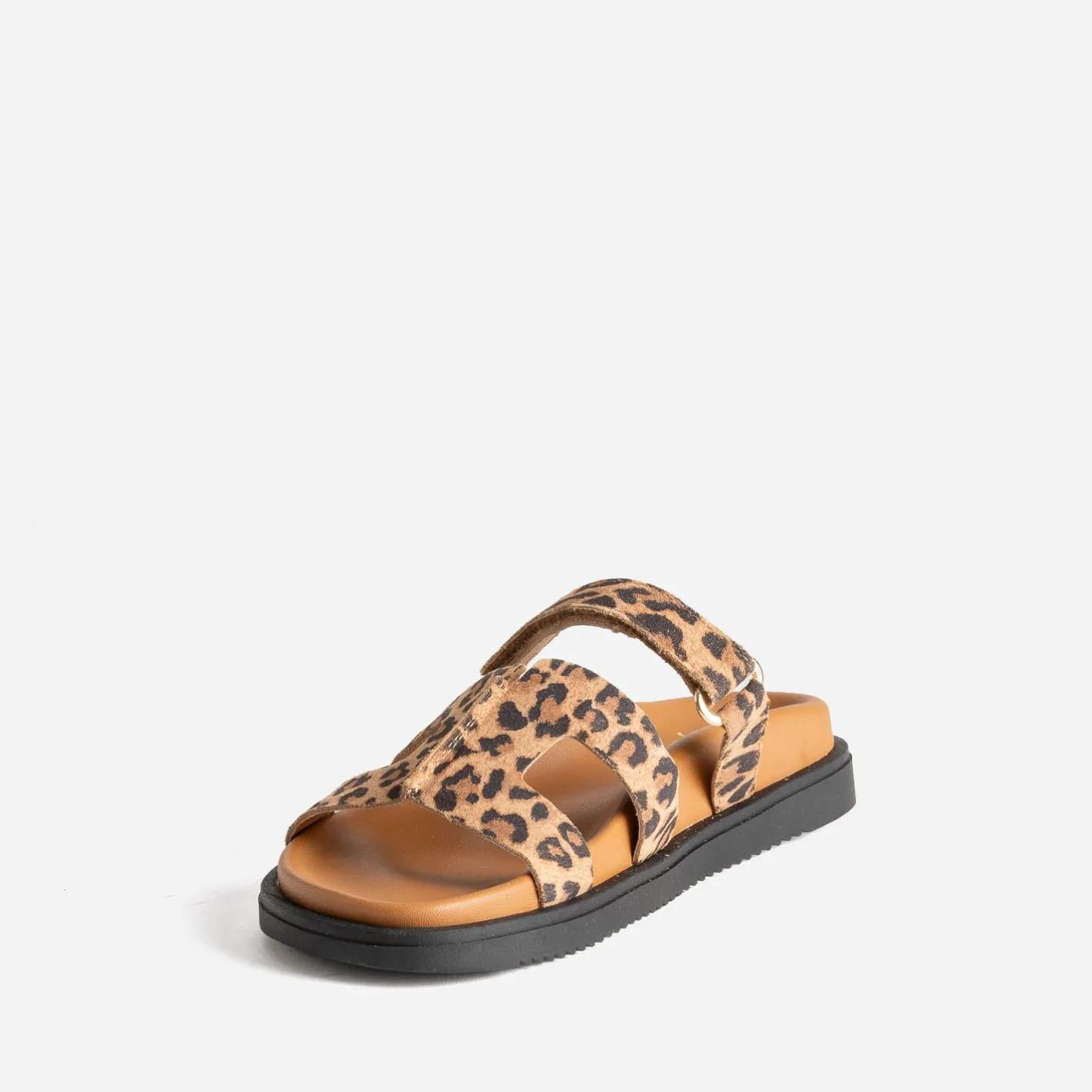 Mule beige cuir à motif léopard^Texto Clearance
