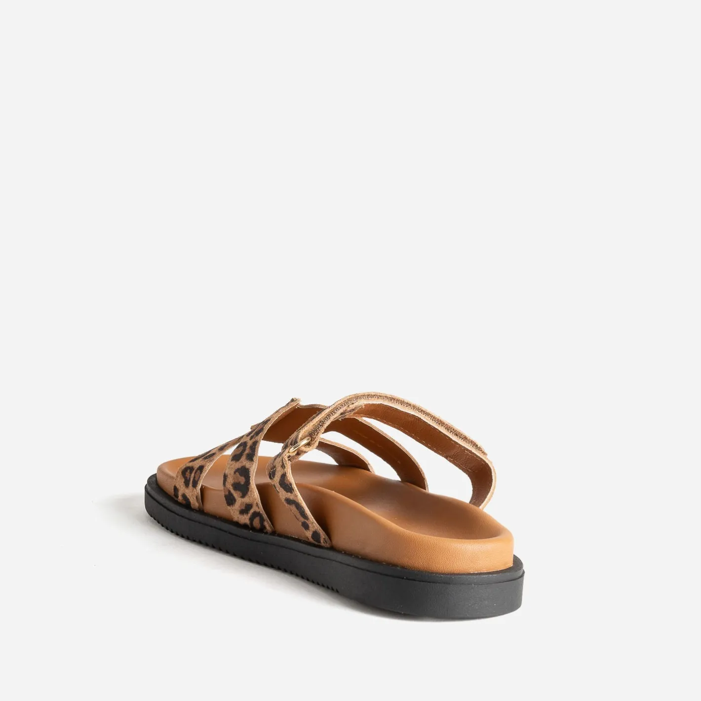 Mule beige cuir à motif léopard^Texto Clearance