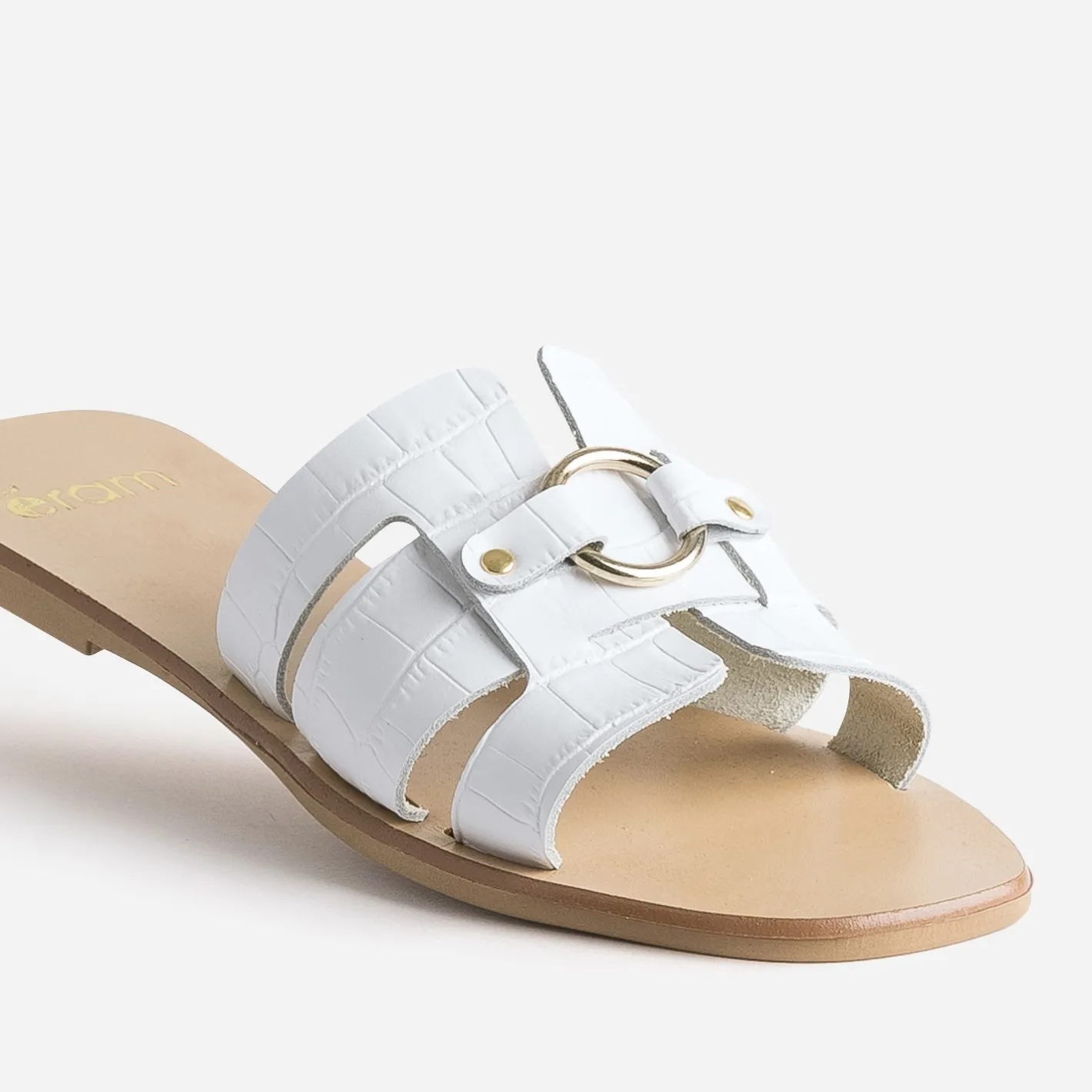 Mule he en cuir embossé croco^Eram Best