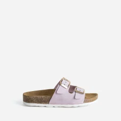 Mule parme cuir velours^Buggy Online