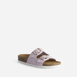 Mule parme cuir velours^Buggy Online