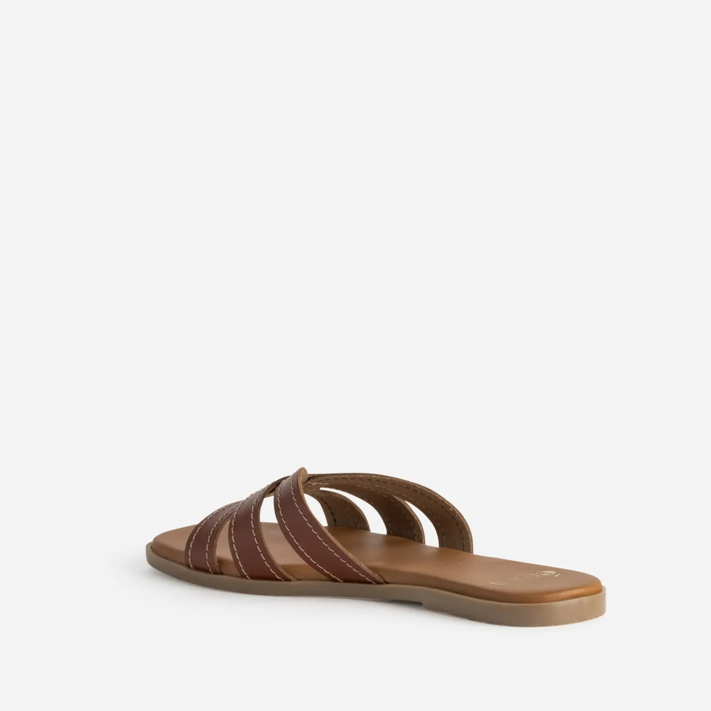 Mule cognac cuir brides détails couture^Eram