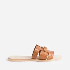 Mule en cuir embossé croco^Eram Discount