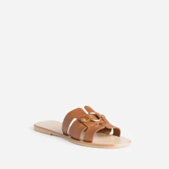 Mule en cuir embossé croco^Eram Discount