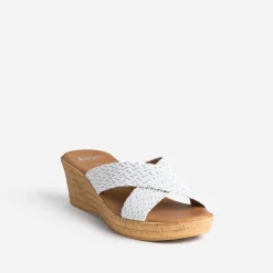 Mule compensée he à brides tressées argent^Eram Outlet