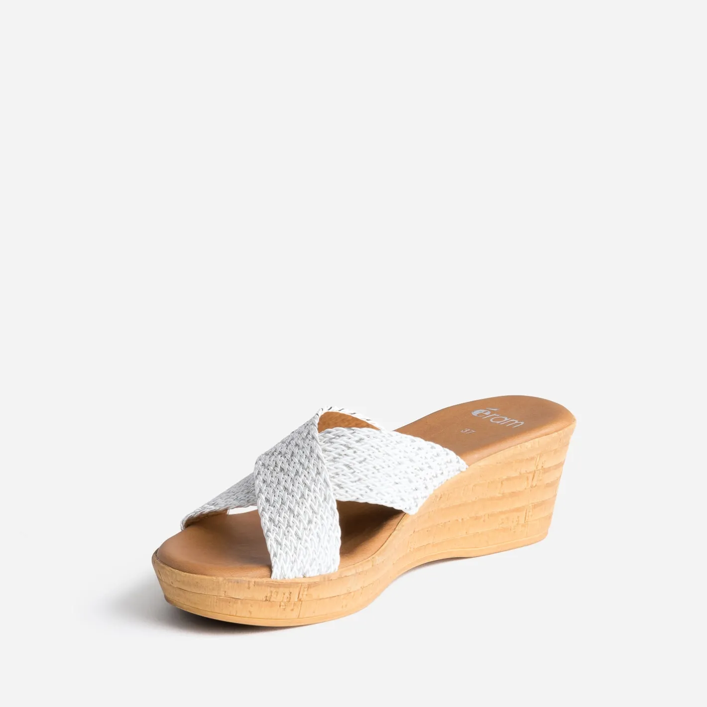Mule compensée he à brides tressées argent^Eram Outlet