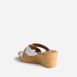 Mule compensée he à brides tressées argent^Eram Outlet