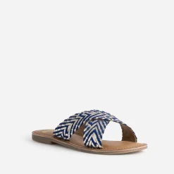 Mule dée et bleue cuir tressé^Eram New