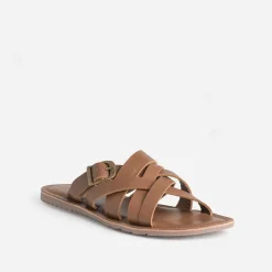 Mule marron cuir éco-conçu^Eram Sale