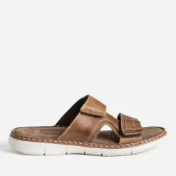 Mule marron en cuir à scratchs^Eram Sale