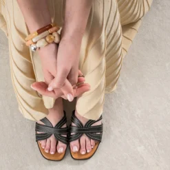 Mule e cuir brides détails couture^Eram Sale