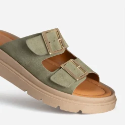 Mule cuir velours^Texto Online