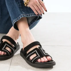 Mule e cuir velours décor strass^Texto Discount