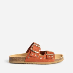 Mule terracotta cuir éco-conçu^Texto