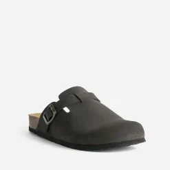 Mule-sabot anatomique cuir velours^Eram Discount