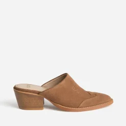 Mule-santiag marron cuir velours^Texto Online