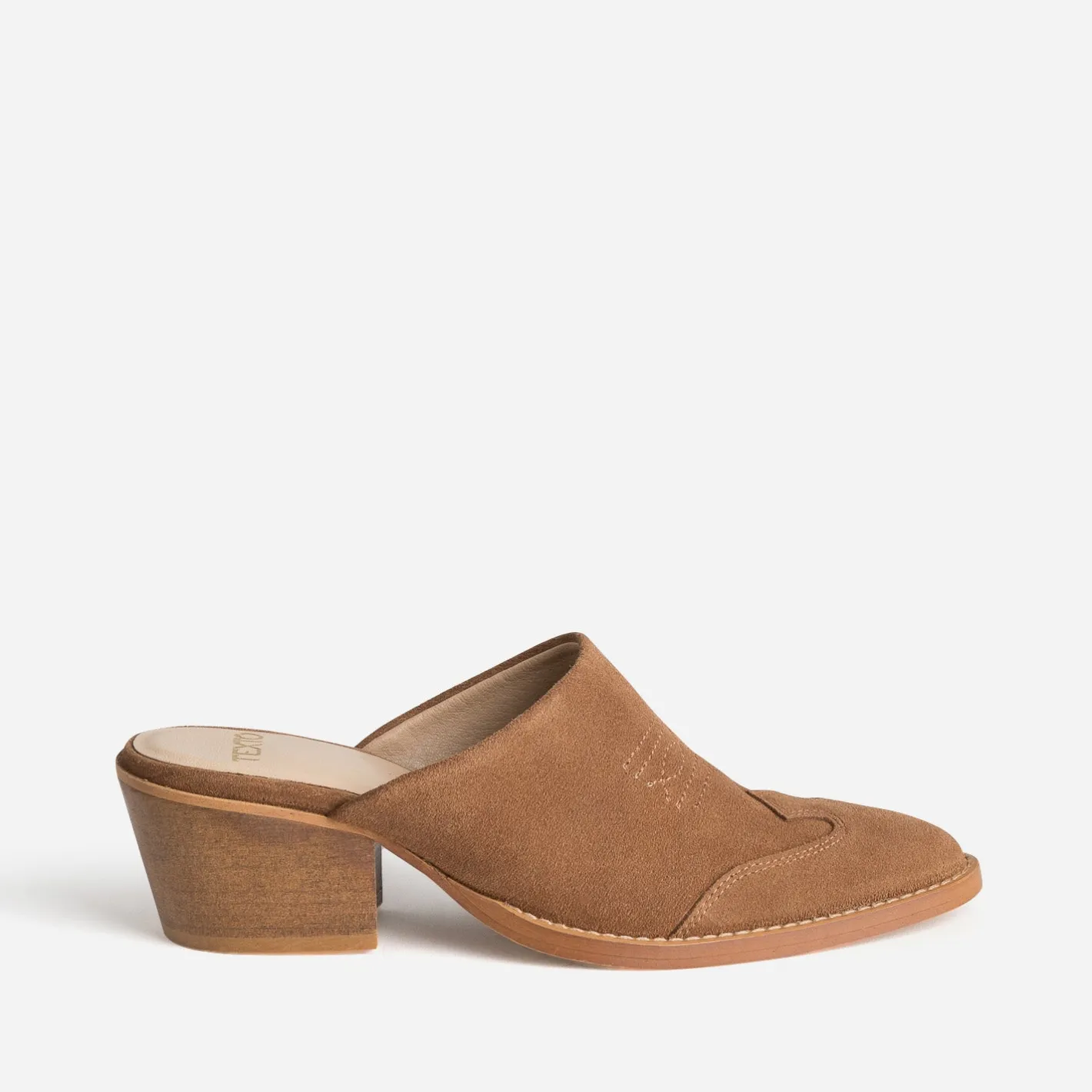 Mule-santiag marron cuir velours^Texto Online