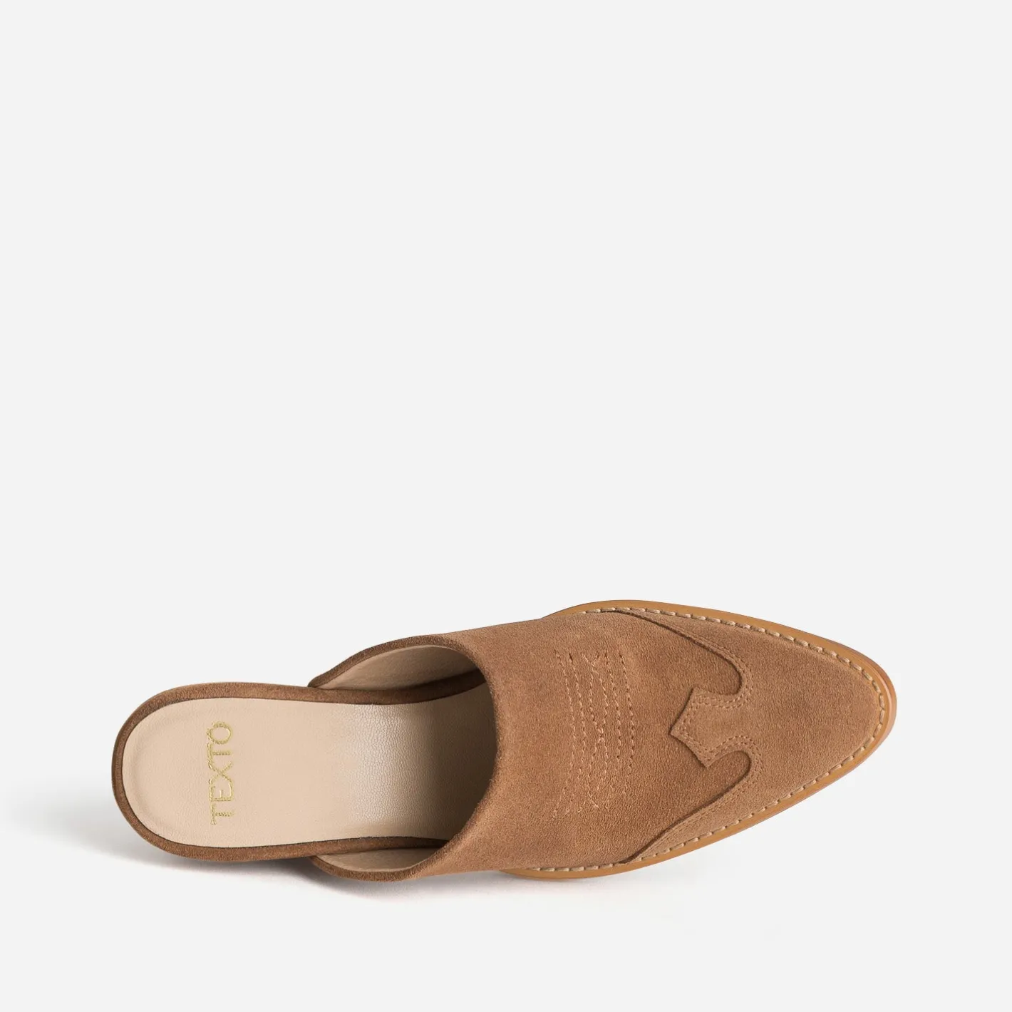 Mule-santiag marron cuir velours^Texto Online