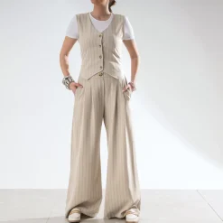 Pantalon de tailleur rayures tennis^Texto Hot
