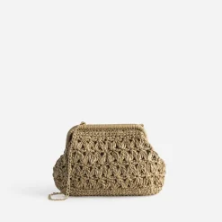 Pochette minaudière façon raphia tressé^Eram Discount